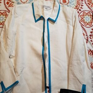 Lilly Pulitzer Cream Blazer with Blue Trim